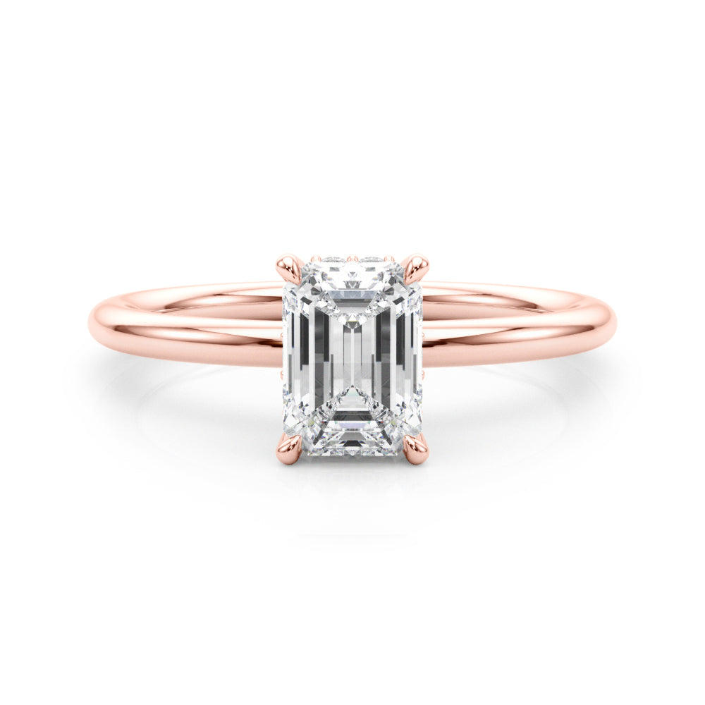 Emerald Hidden Halo Cut Diamond Engagement Ring · 2.12 ct tw