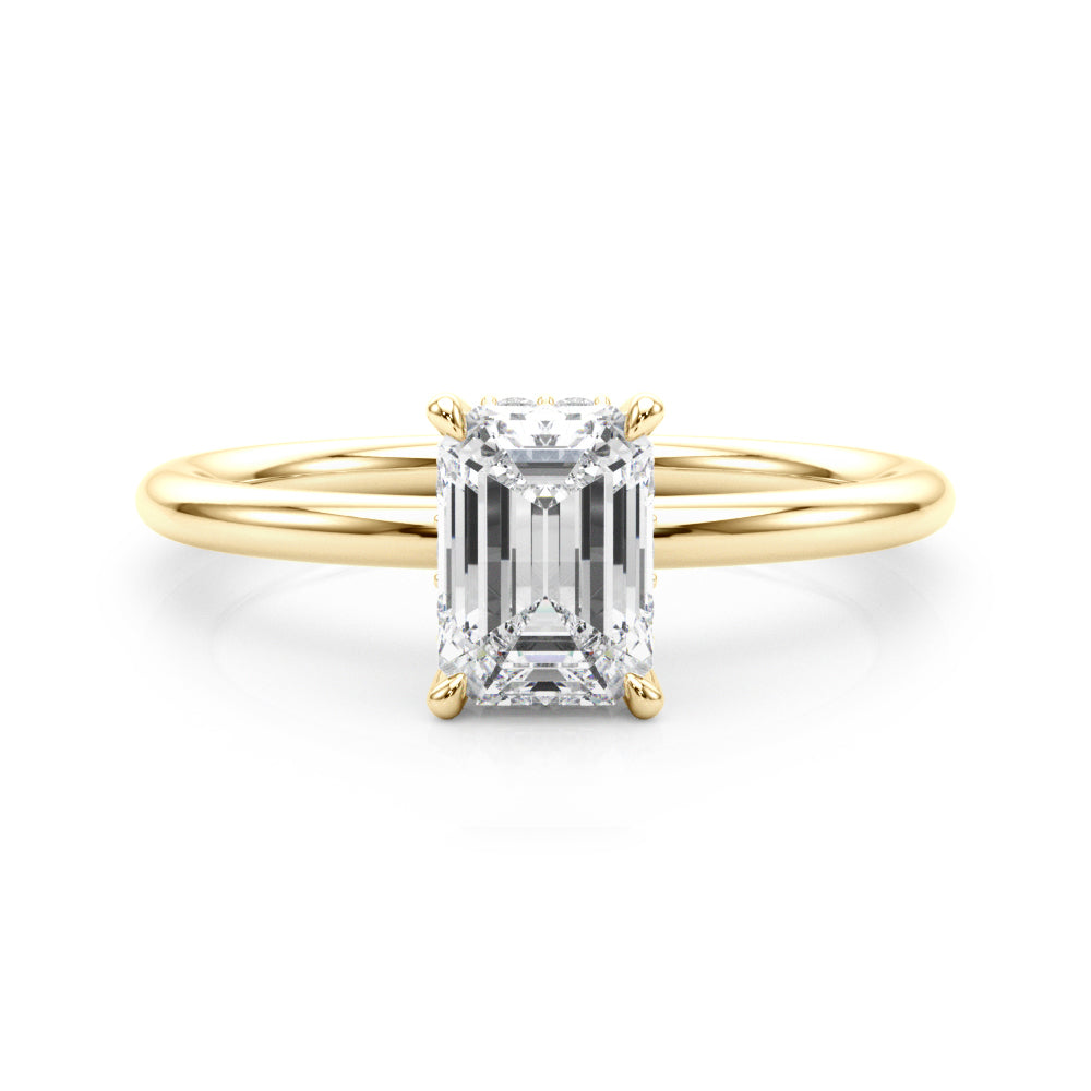 Emerald Hidden Halo Cut Diamond Engagement Ring · 2.10 ct tw
