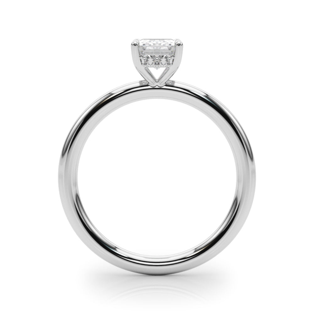 Emerald Hidden Halo Cut Diamond Engagement Ring · 2.12 ct tw