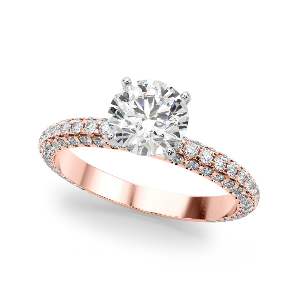 Pave Diamond Engagement Ring · 0.77 ct tw