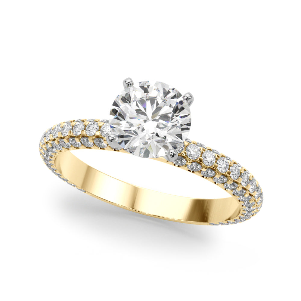 Pave Diamond Engagement Ring · 0.77 ct tw