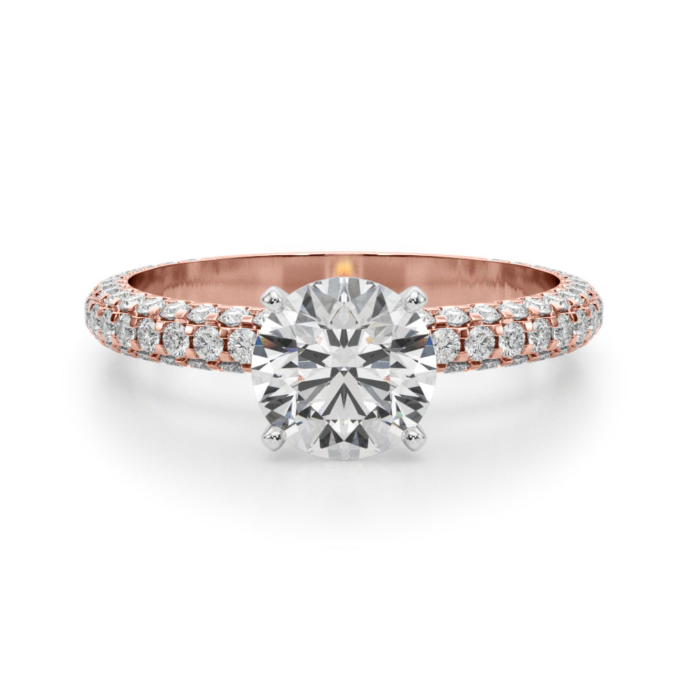 Pave Diamond Engagement Ring · 0.77 ct tw