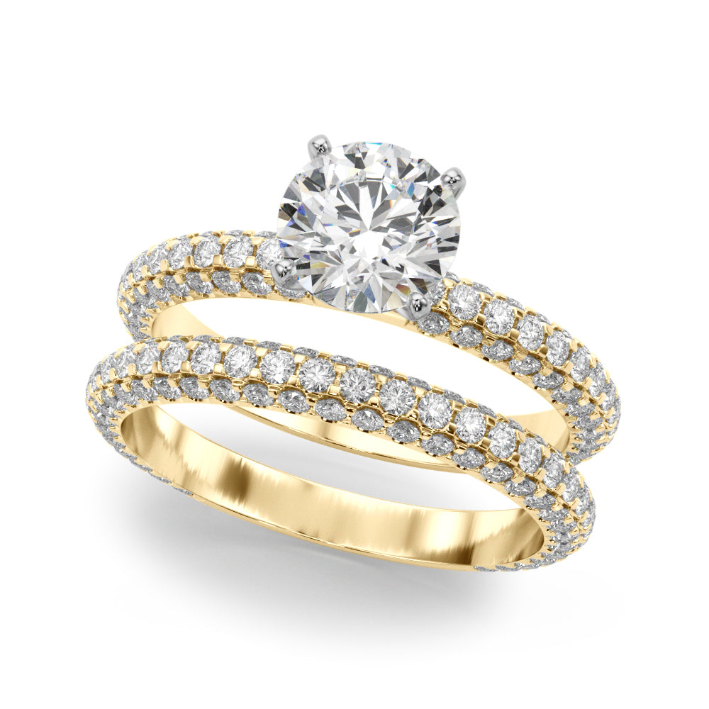 Pave Diamond Engagement Ring · 0.77 ct tw