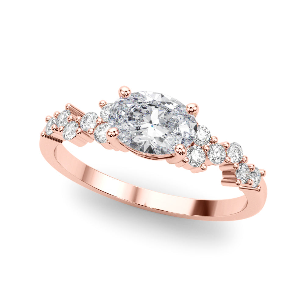 Oval Center East to West Diamond Engagement Ring · 1.19 ct tw