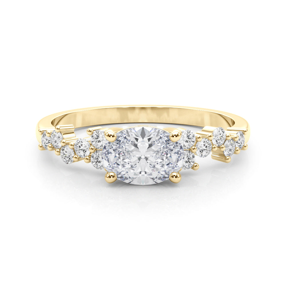 Oval Center East to West Diamond Engagement Ring · 0.62 ct tw