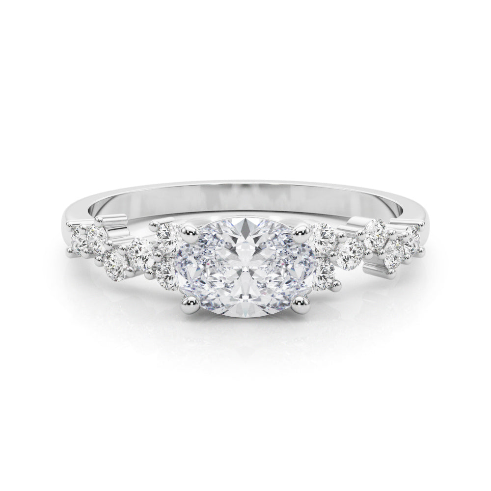 Oval Center East to West Diamond Engagement Ring · 0.62 ct tw