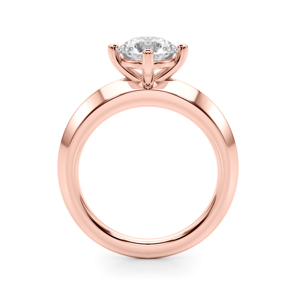 Round Knife Edge Solitaire Diamond Engagement Ring · 1.00 ct tw
