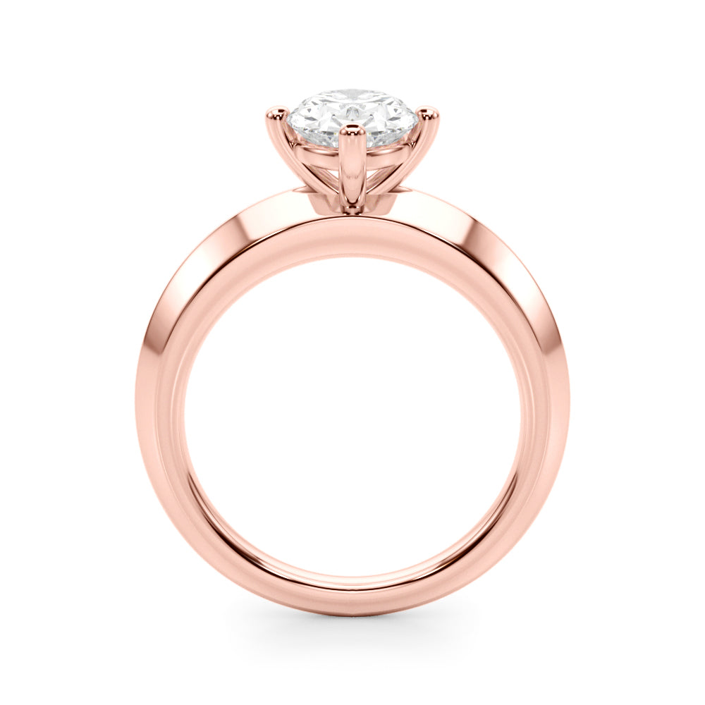 Oval Knife Edge Solitaire Diamond Engagement Ring · 2.00 ct tw
