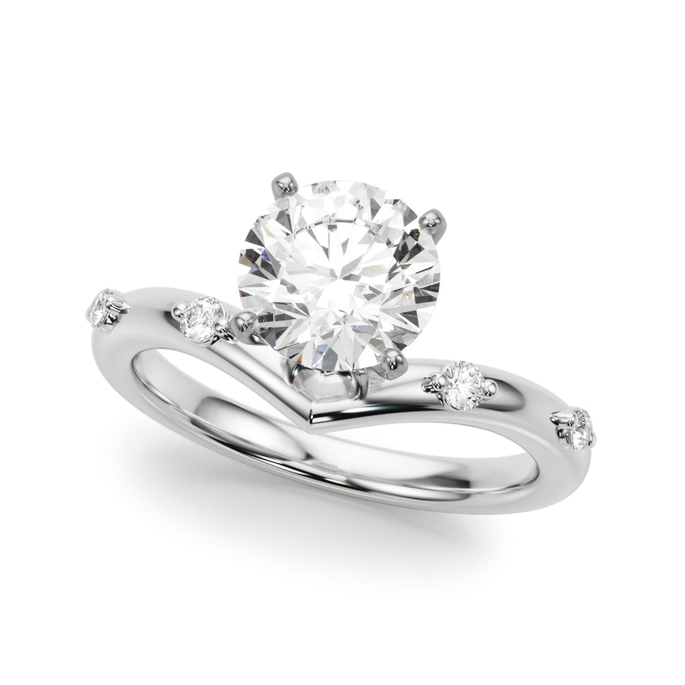 Chevron Diamond Engagement Ring · 0.10 ct tw