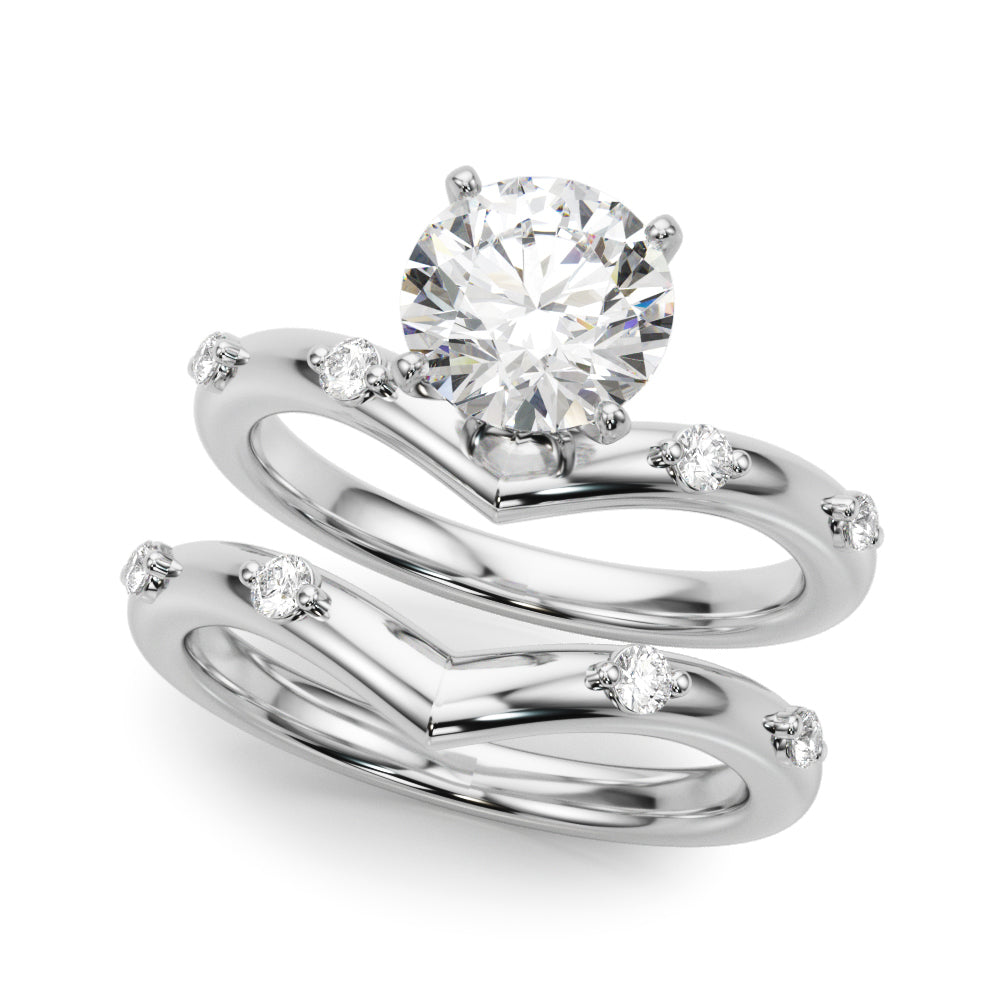 Chevron Diamond Engagement Ring · 0.10 ct tw