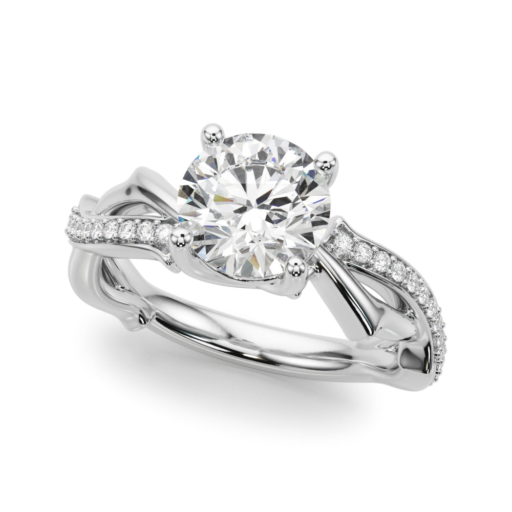 Round Twisted Shank Diamond Engagement Ring · 0.66 ct tw