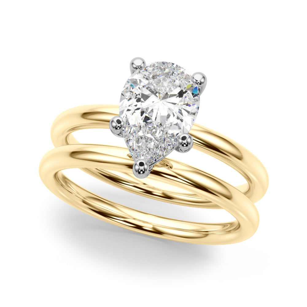 Pear Shape Diamond Solitaire Engagement Ring · 0.45 ct tw