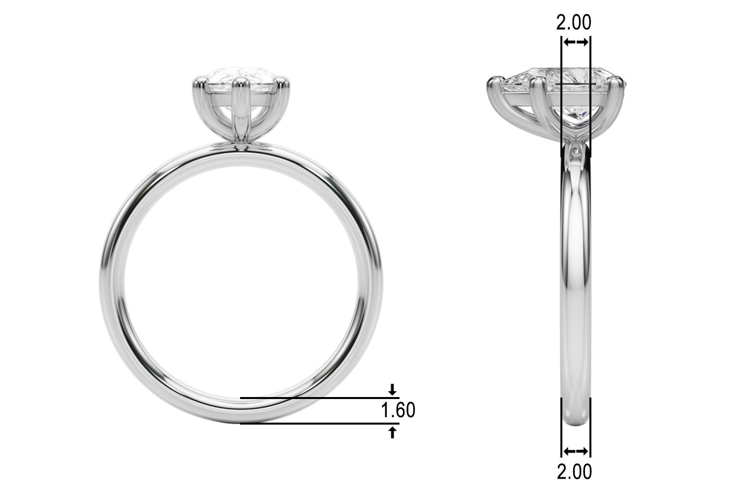 Pear Shape Diamond Solitaire Engagement Ring · 0.40 ct tw