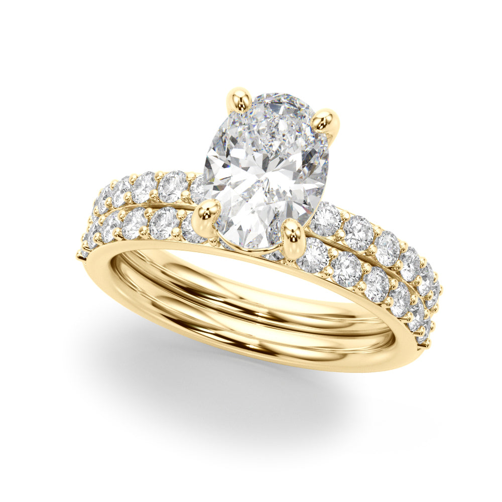 Oval Center Single Row Diamond Engagement Ring · 0.36 ct tw
