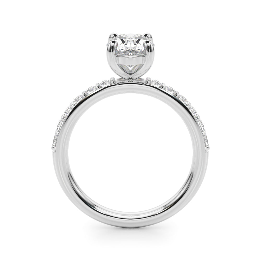 Oval Center Single Row Diamond Engagement Ring · 0.36 ct tw