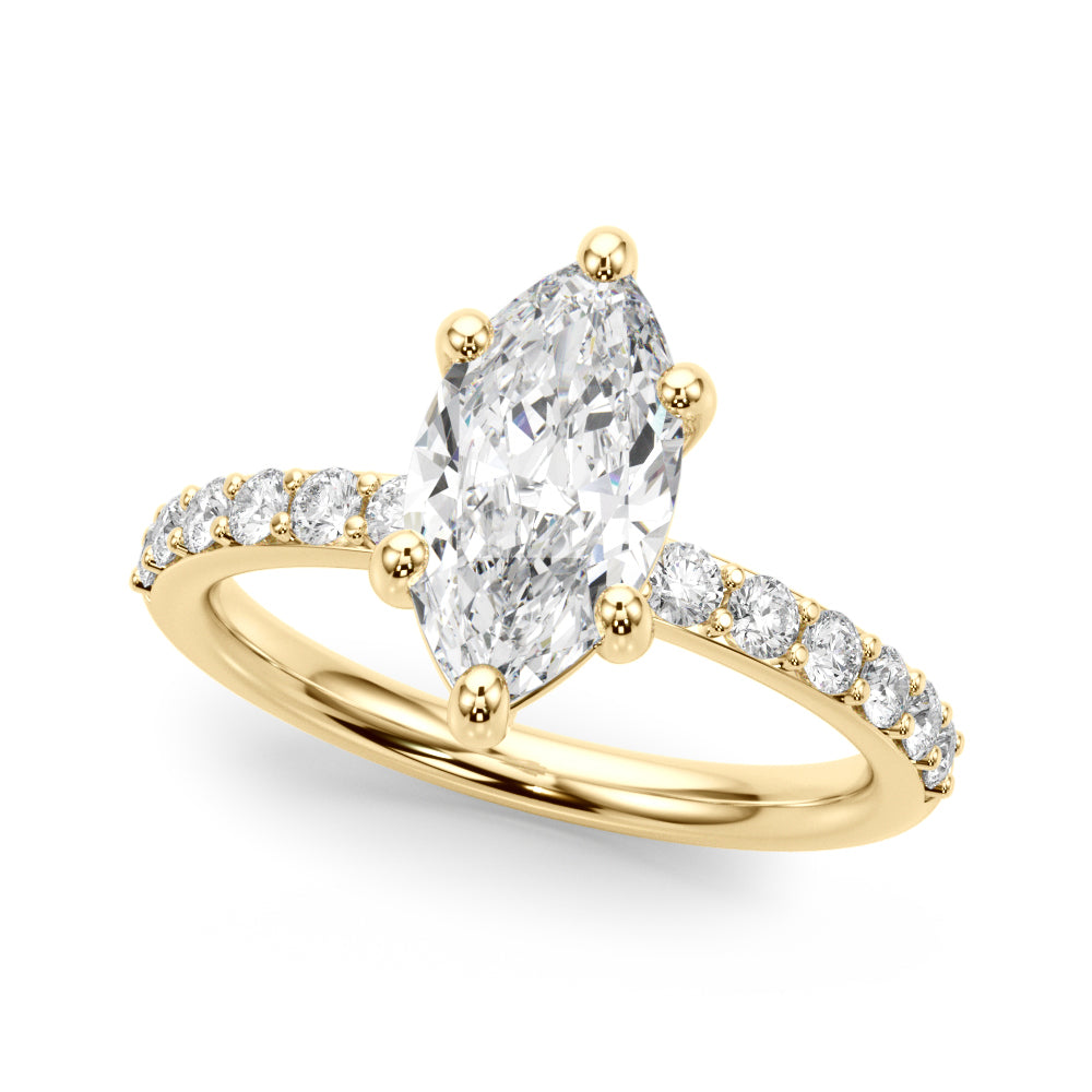 Marquise Center Single Row Diamond Engagement Ring · 0.69 ct tw