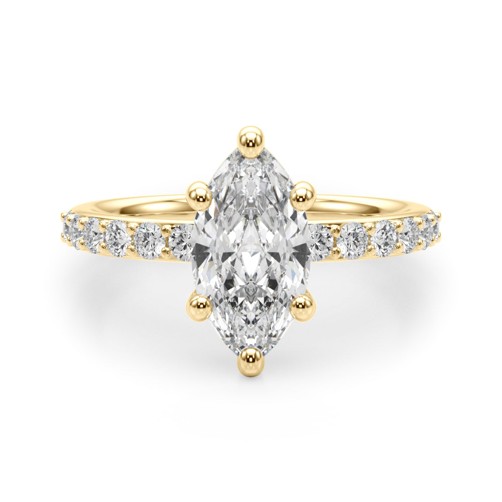 Marquise Center Single Row Diamond Engagement Ring · 0.69 ct tw