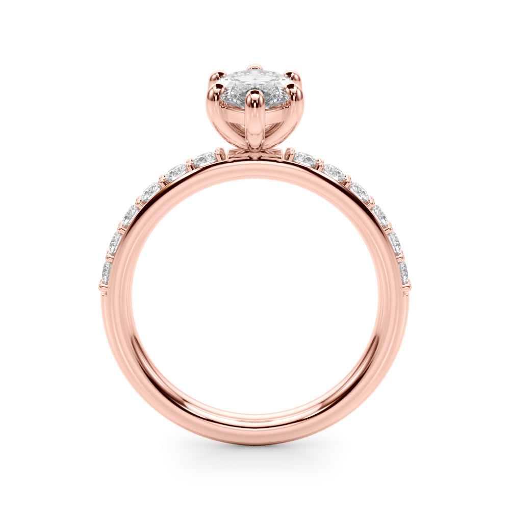 Marquise Center Single Row Diamond Engagement Ring · 0.69 ct tw