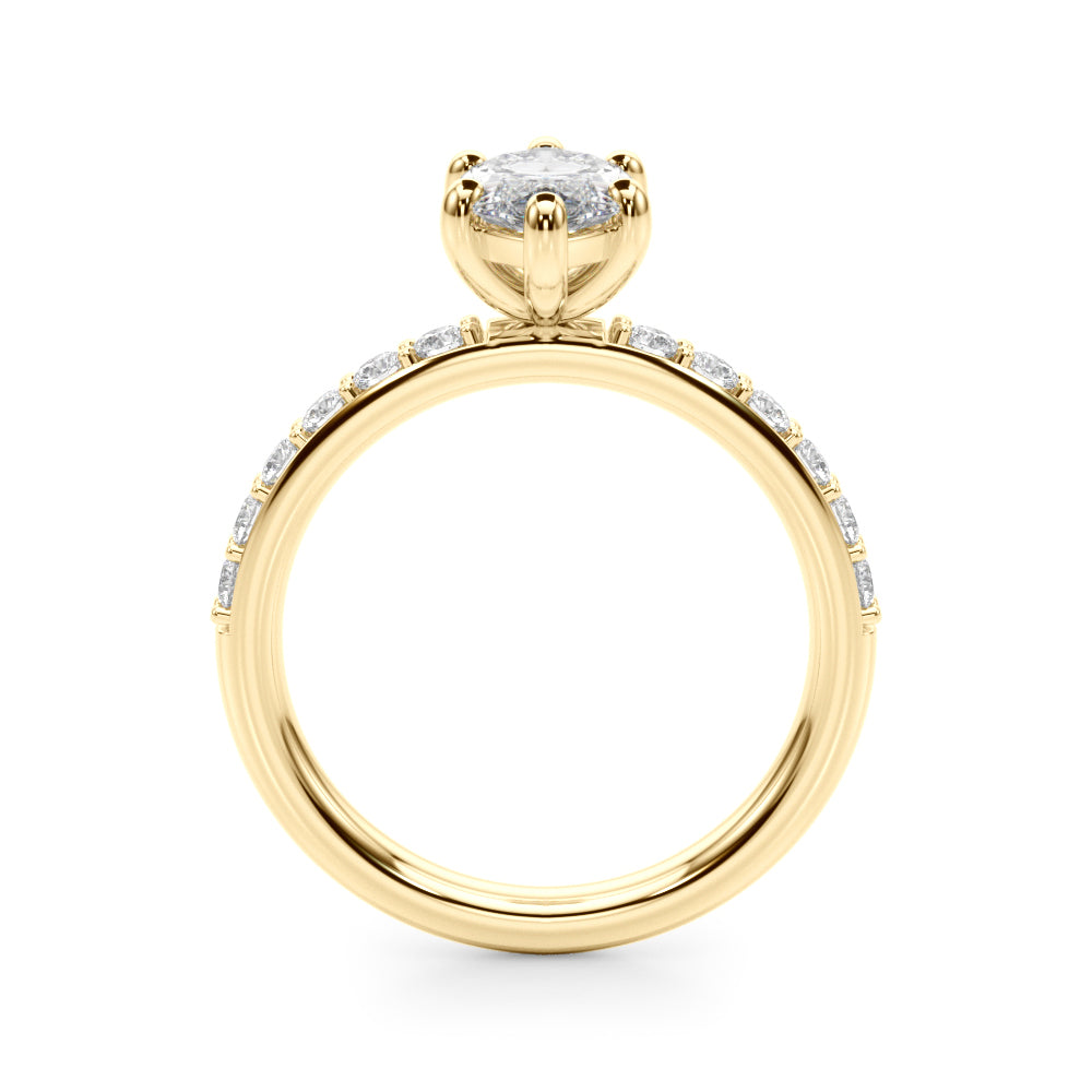 Marquise Center Single Row Diamond Engagement Ring · 0.69 ct tw