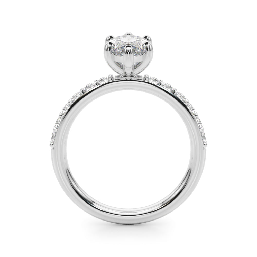 Marquise Center Single Row Diamond Engagement Ring · 0.69 ct tw