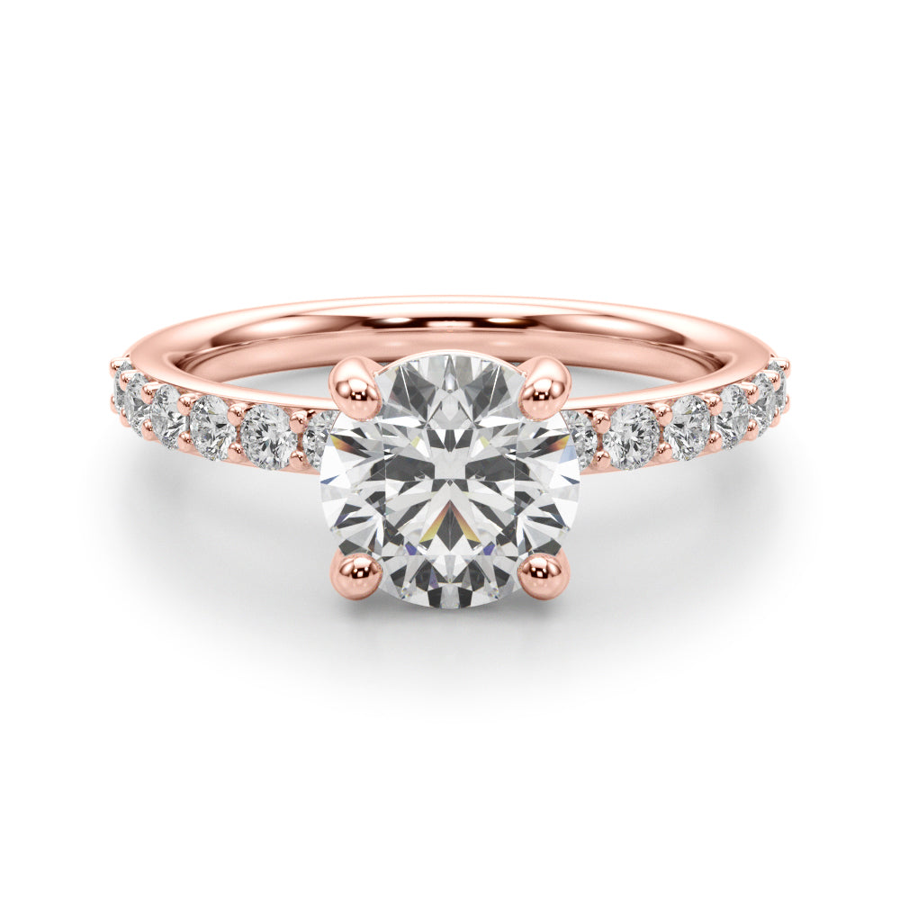Round Center Single Row Diamond Engagement Ring · 0.86 ct tw