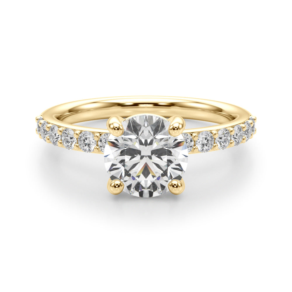 Round Center Single Row Diamond Engagement Ring · 0.86 ct tw