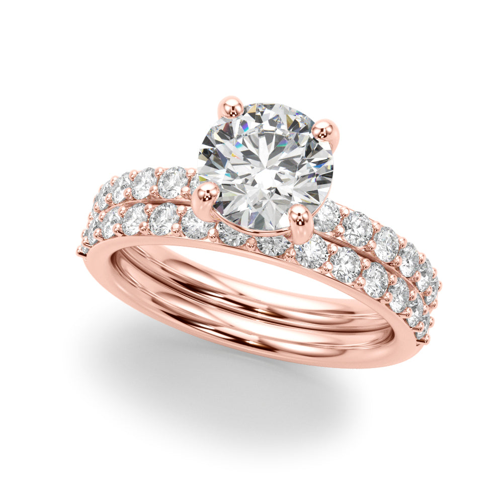 Round Center Single Row Diamond Engagement Ring · 0.86 ct tw