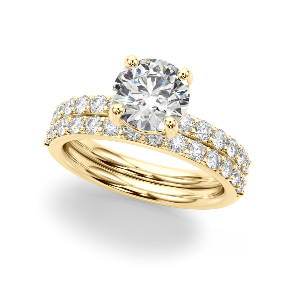Round Center Single Row Diamond Engagement Ring · 0.86 ct tw