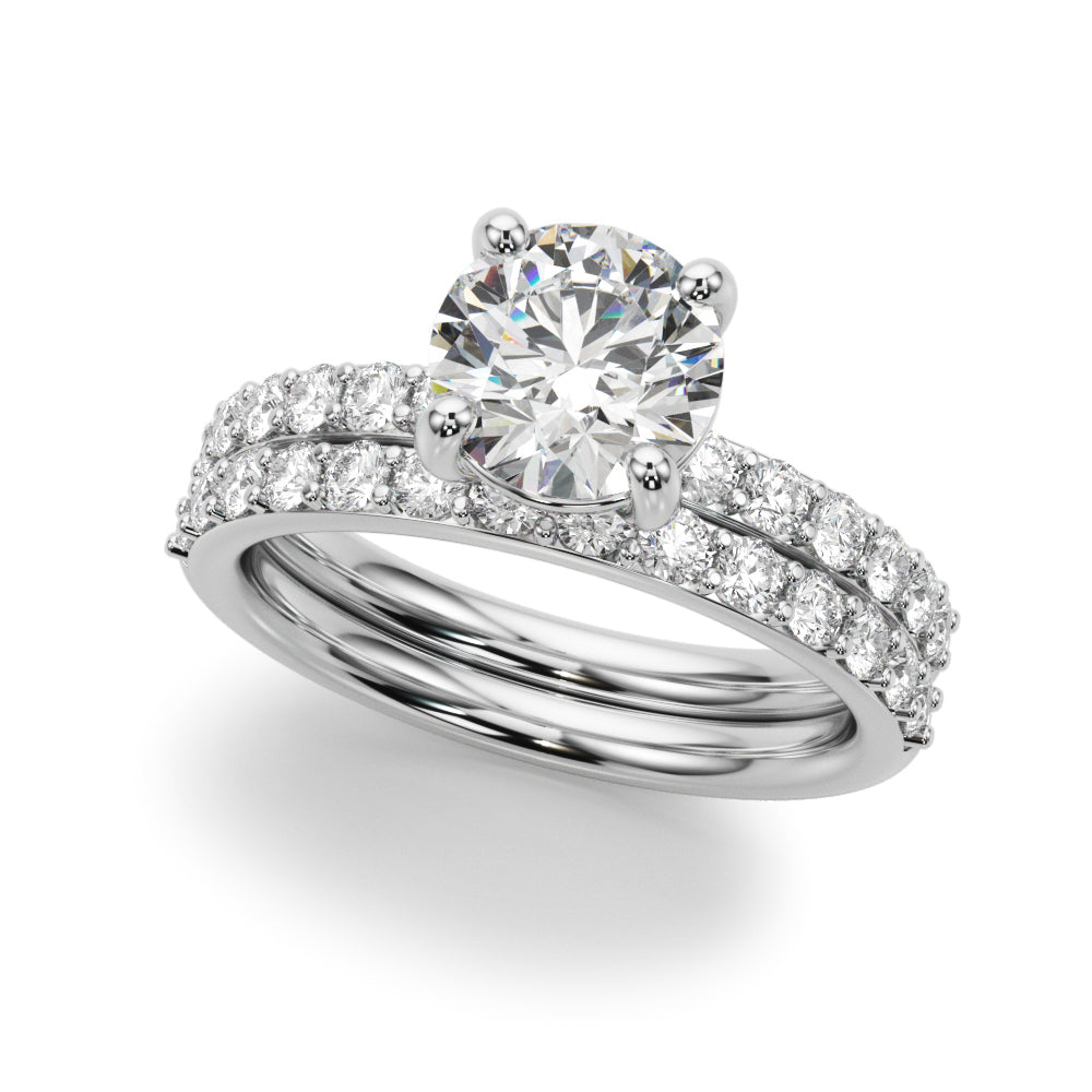 Round Center Single Row Diamond Engagement Ring · 0.86 ct tw