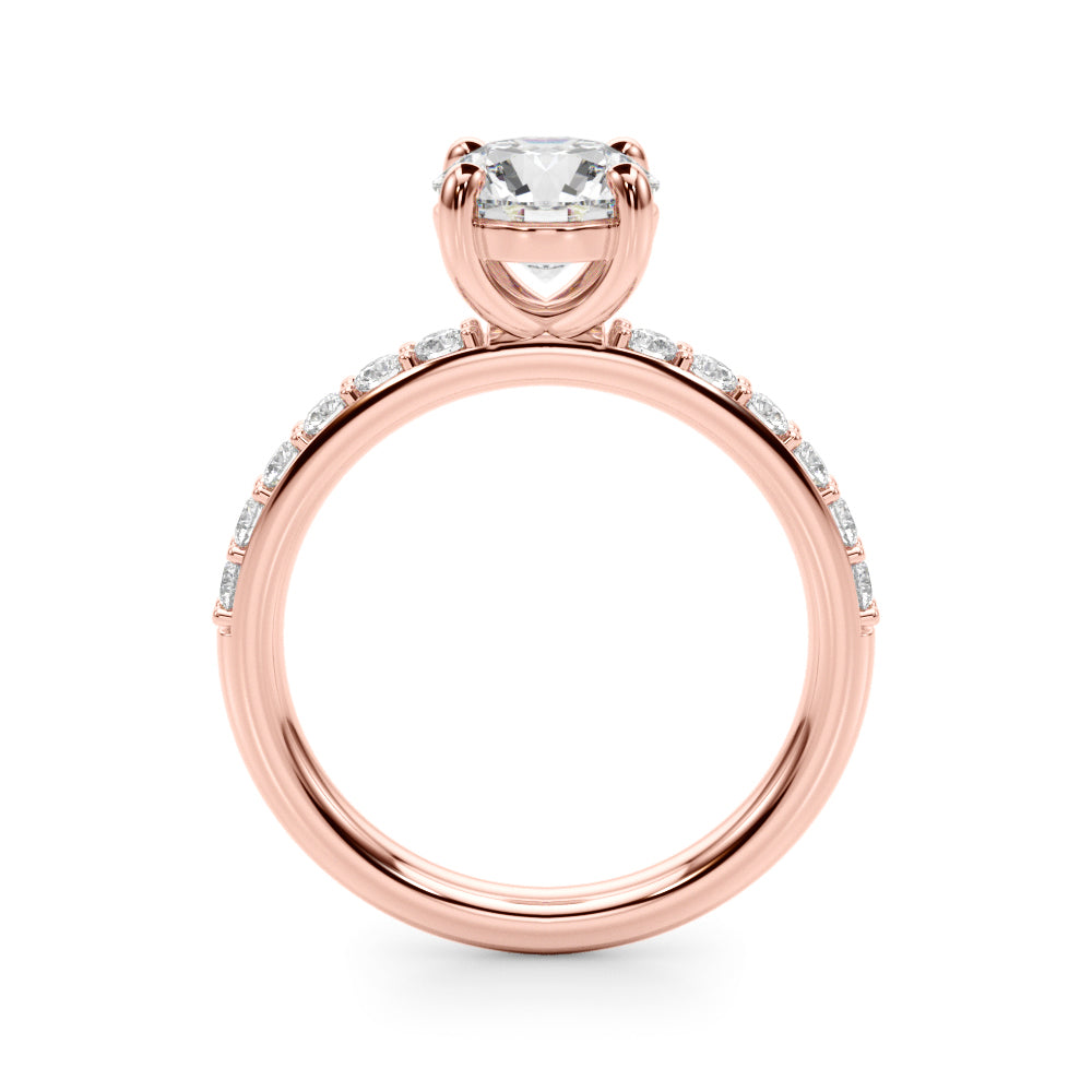 Round Center Single Row Diamond Engagement Ring · 0.86 ct tw