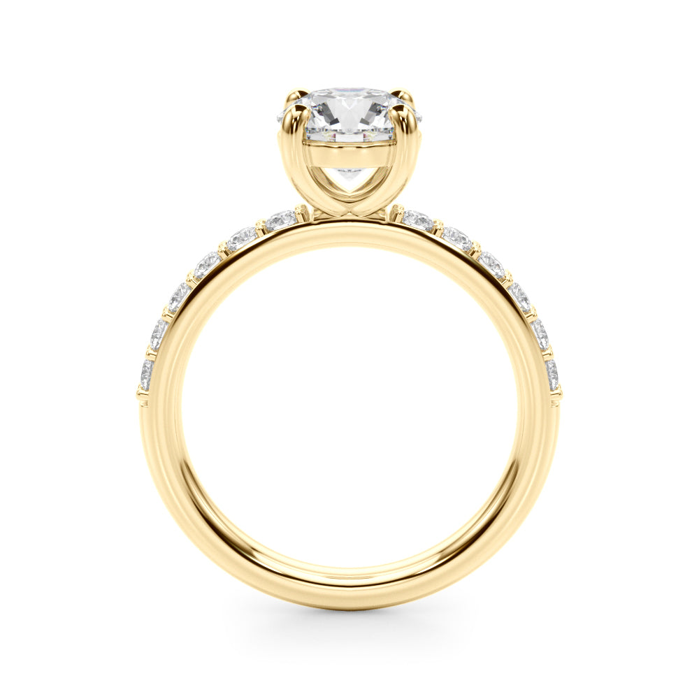 Round Center Single Row Diamond Engagement Ring · 0.86 ct tw