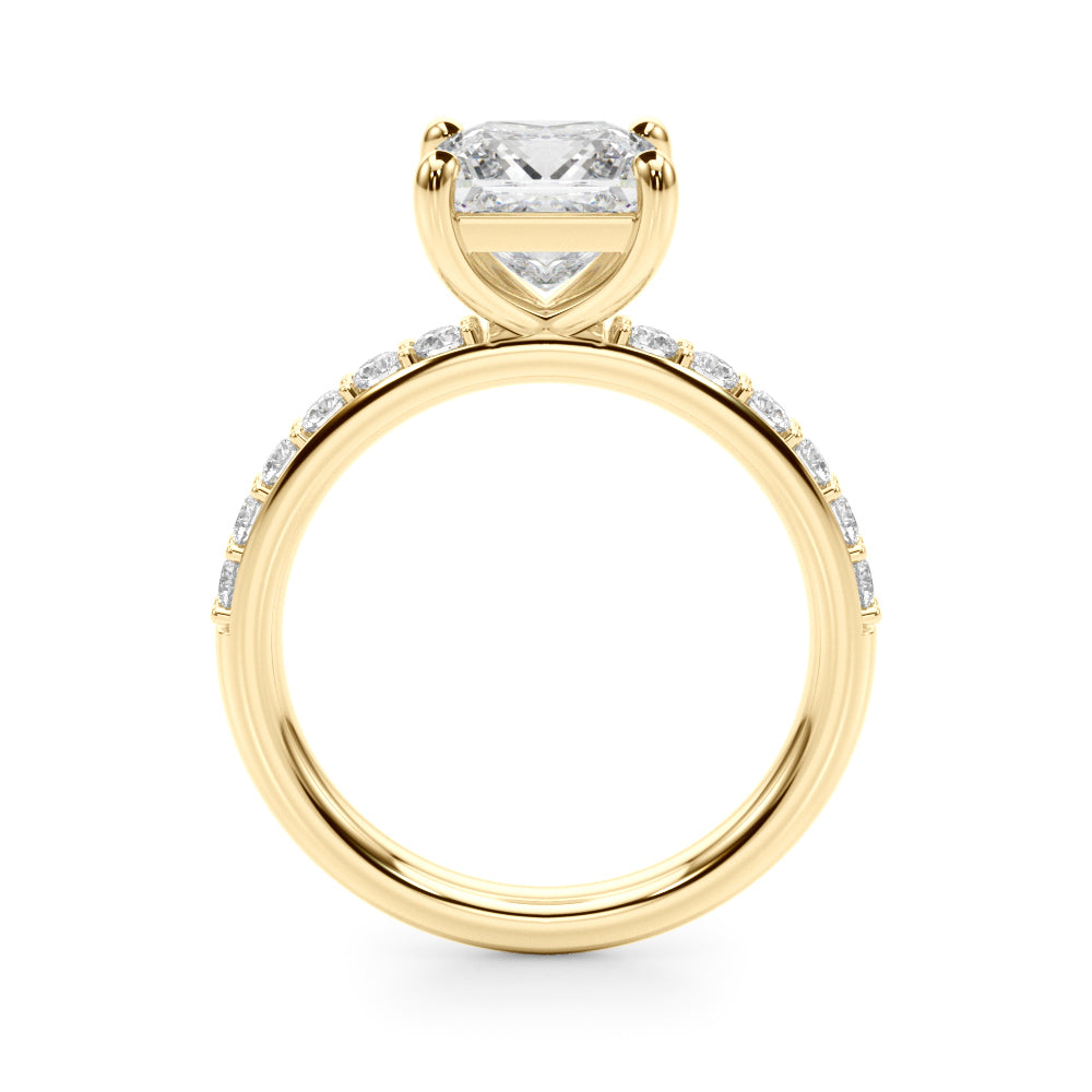 Square PC Center Single Row Diamond Engagement Ring · 0.77 ct tw