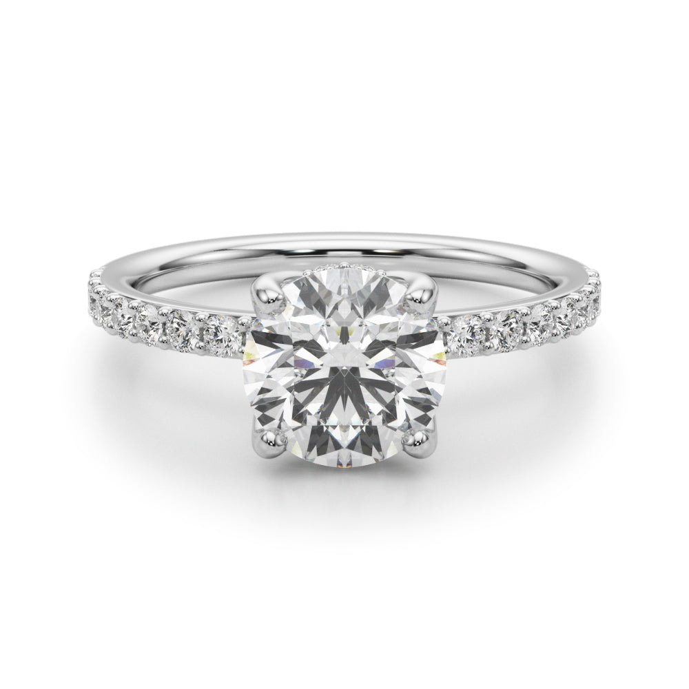 Round Single Row Diamond Engagement Ring · 3.42 ct tw