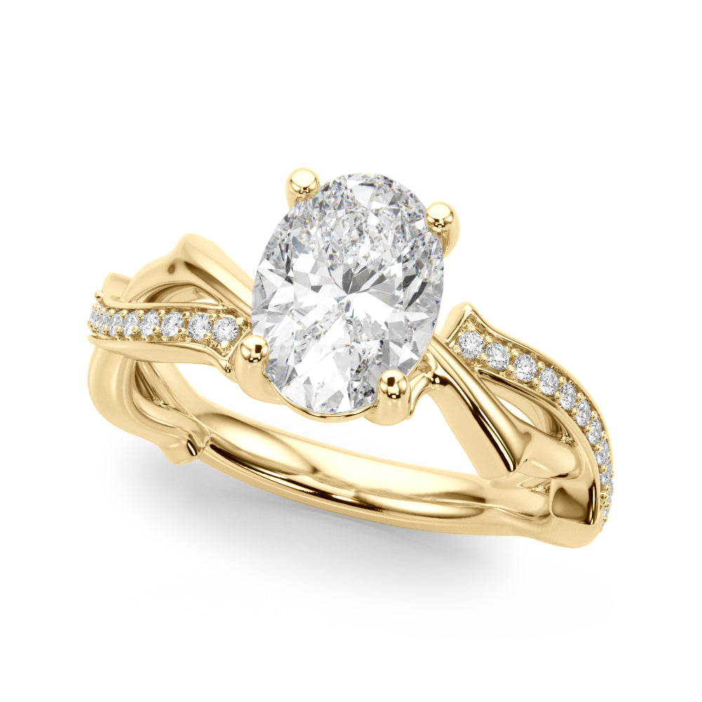 Oval Center Diamond Engagement Ring · 0.16 ct tw