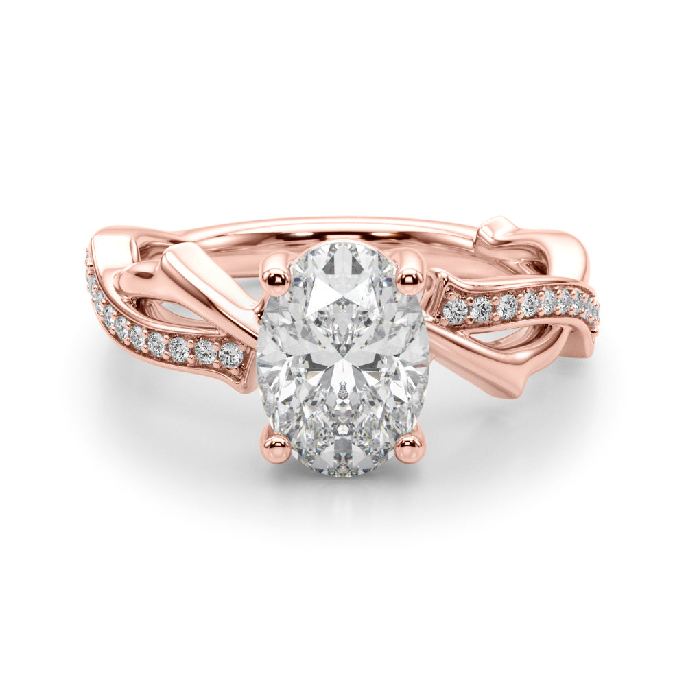 Oval Center Diamond Engagement Ring · 0.16 ct tw