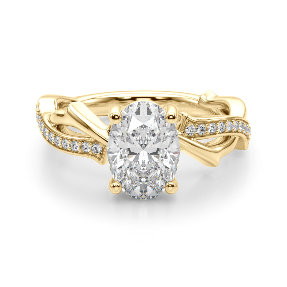 Oval Center Diamond Engagement Ring · 0.16 ct tw