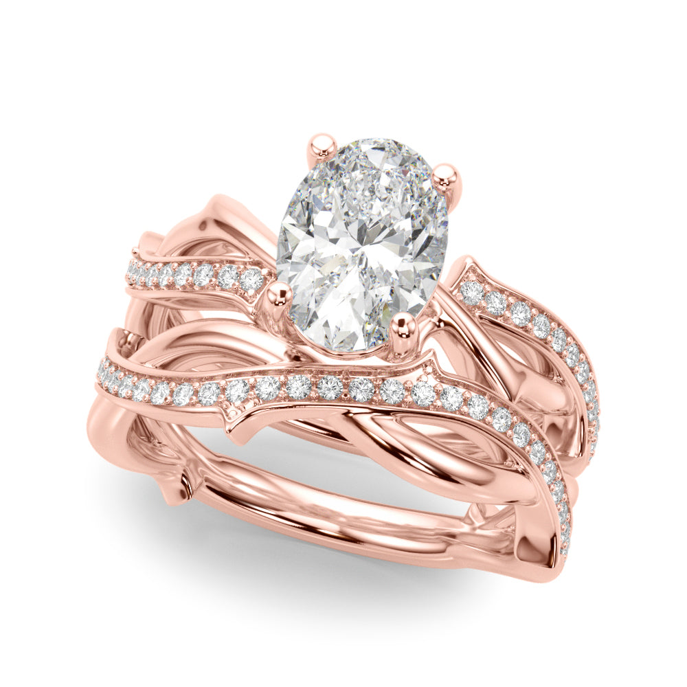 Oval Center Diamond Engagement Ring · 0.16 ct tw