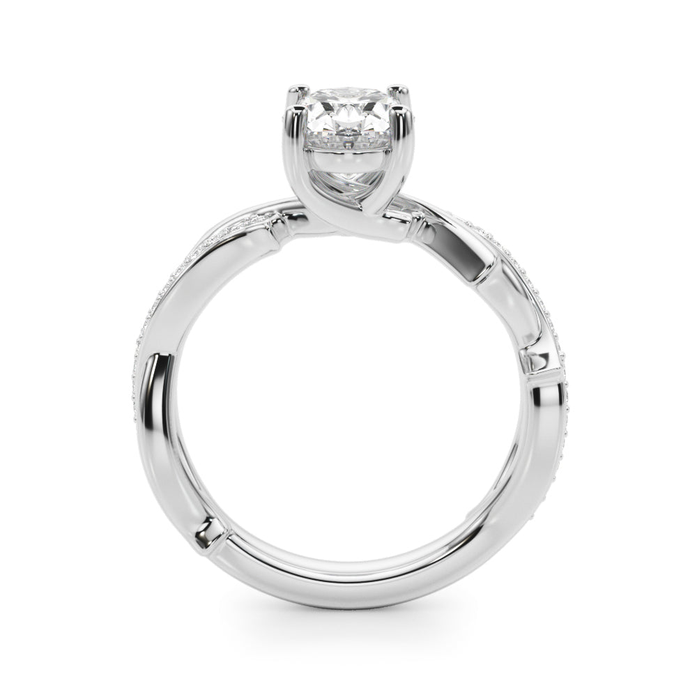 Oval Center Diamond Engagement Ring · 0.16 ct tw