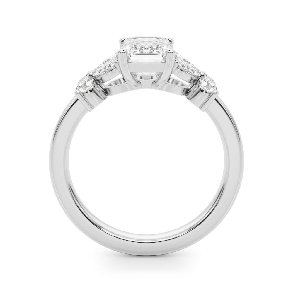 Emerald Cut Center Marquise & Diamond Engagement Ring · 0.52 ct tw