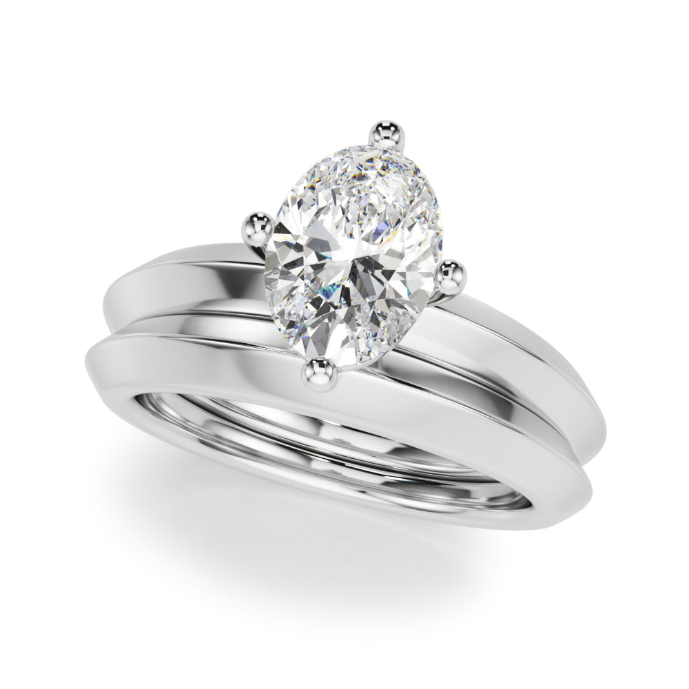 Oval Center Marquise & Round Diamond Engagement Ring · 0.52 ct tw