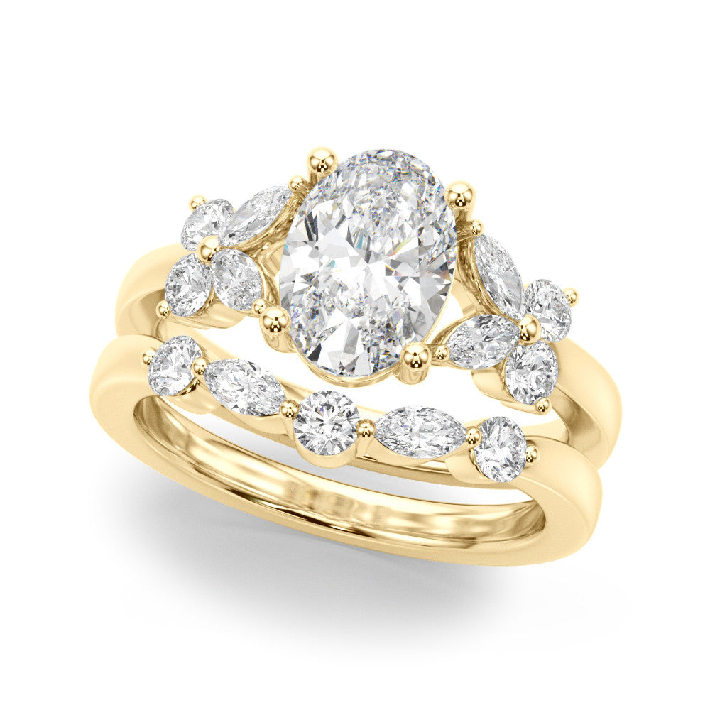 Oval Center Marquise & Round Diamond Engagement Ring · 2.52 ct tw