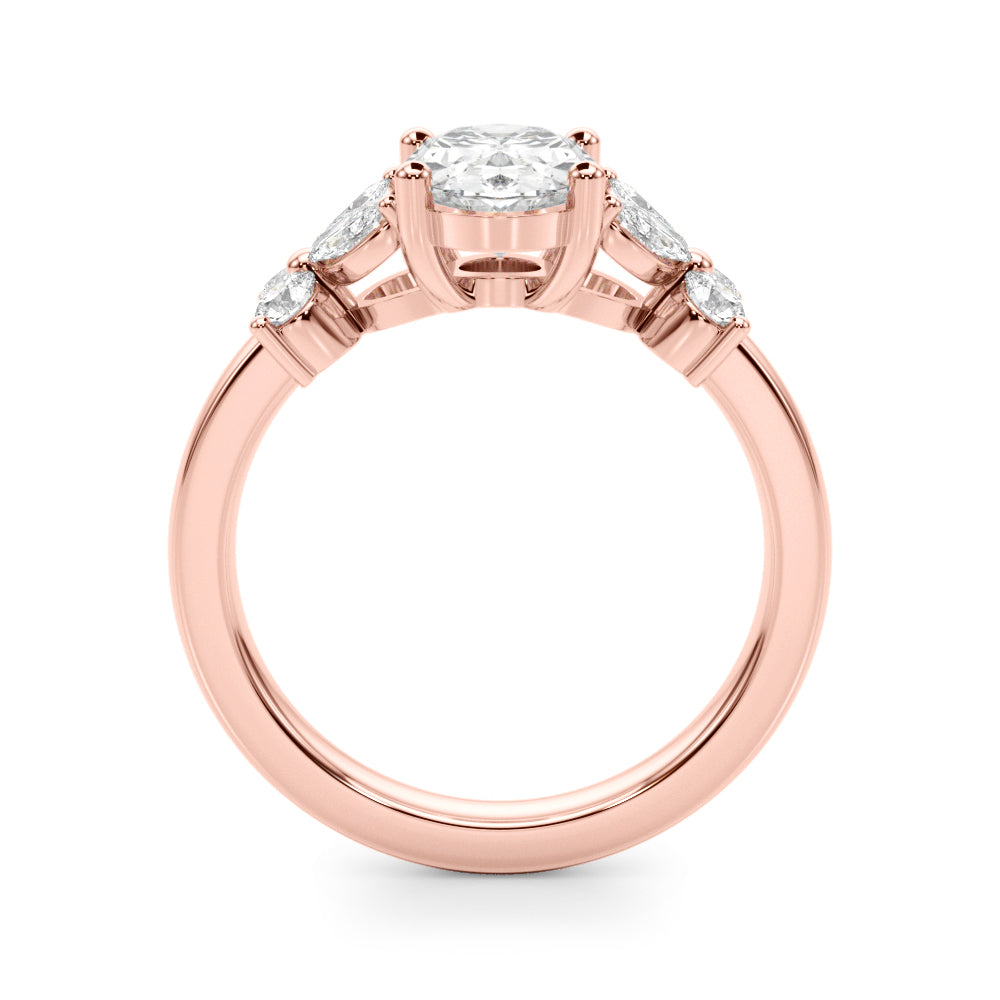 Oval Center Marquise & Round Diamond Engagement Ring · 2.52 ct tw