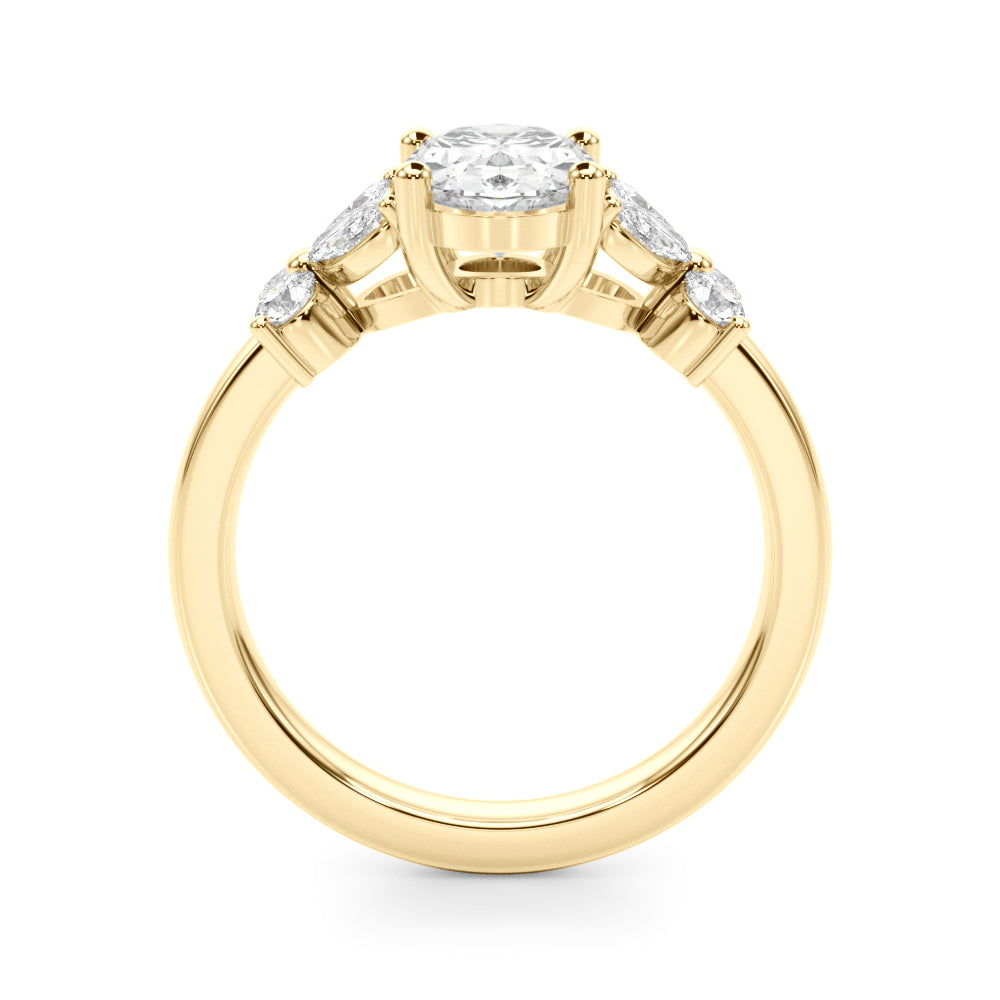 Oval Center Marquise & Round Diamond Engagement Ring · 2.52 ct tw