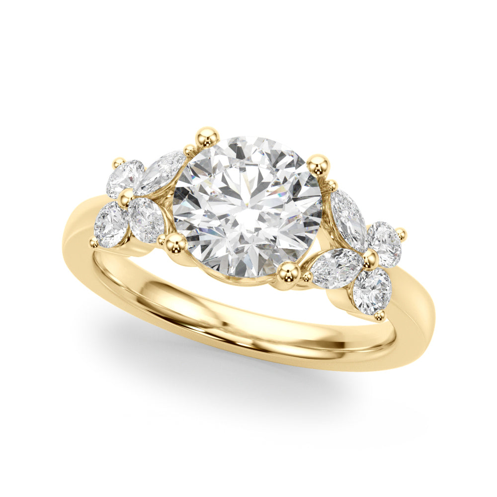 Round Center Marquise & Round Diamond Engagement Ring · 1.52 ct tw