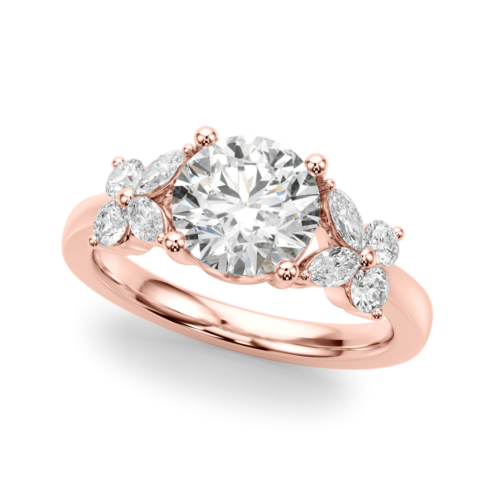 Round Center Marquise & Round Diamond Engagement Ring · 1.52 ct tw