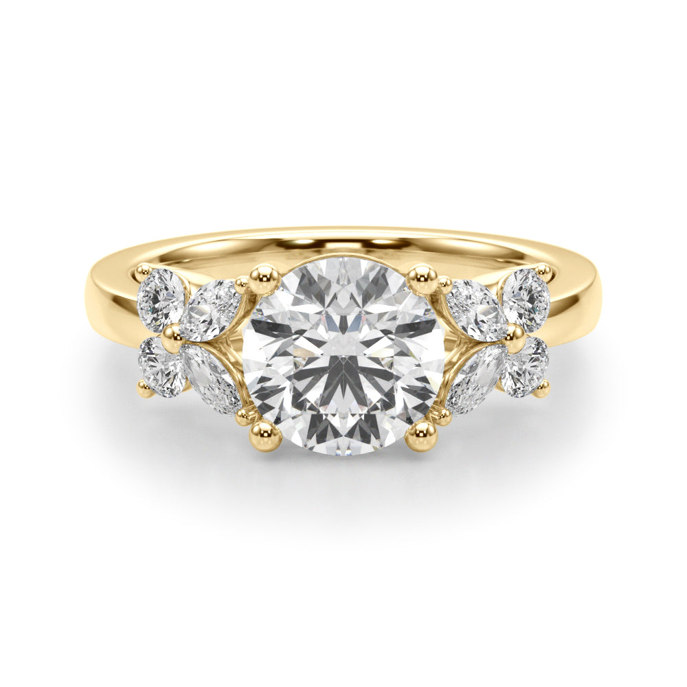 Round Center Marquise & Round Diamond Engagement Ring · 1.52 ct tw