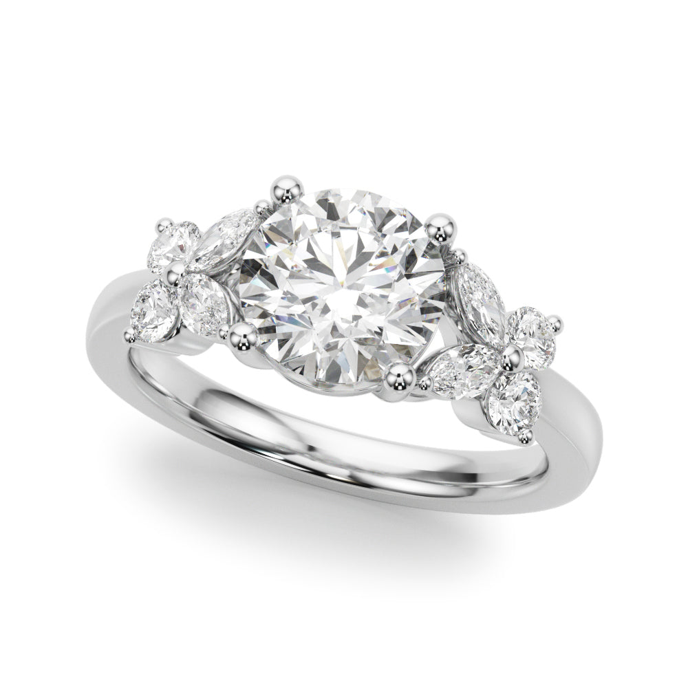 Round Center Marquise & Round Diamond Engagement Ring · 2.02 ct tw