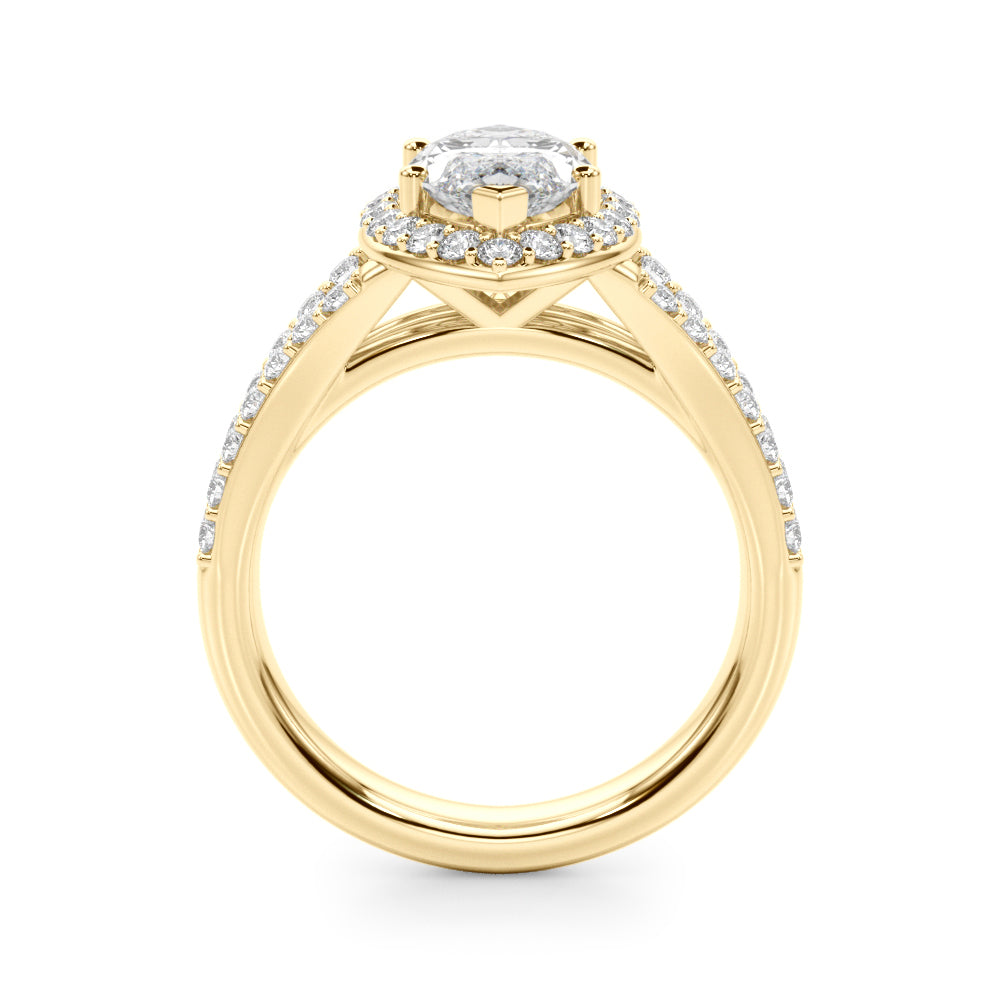 Marquise Halo Center Split Shank Diamond Engagement Ring · 1.69 ct tw
