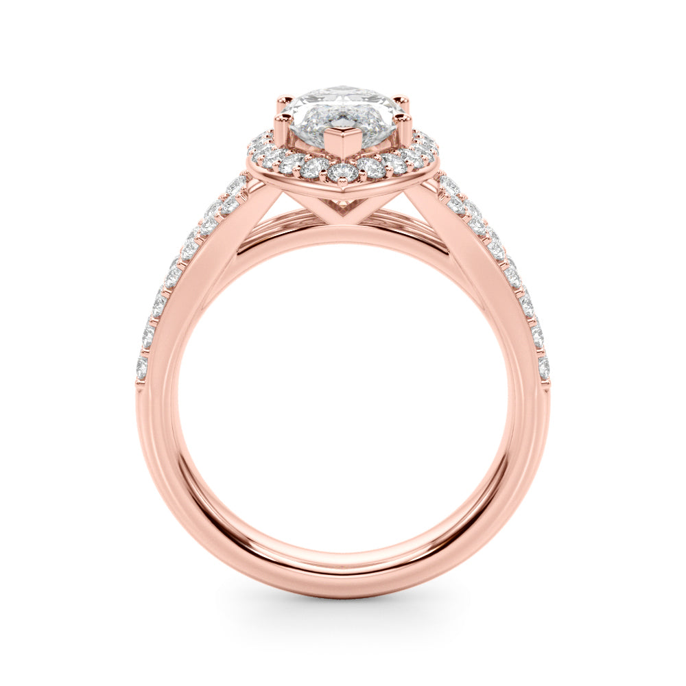 Marquise Halo Center Split Shank Diamond Engagement Ring · 1.69 ct tw