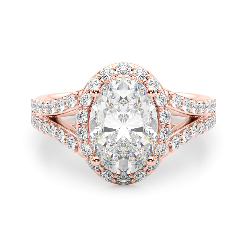 Oval Halo Center Split Shank Diamond Engagement Ring · 2.66 ct tw